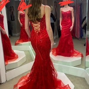 red size 00 prom dress